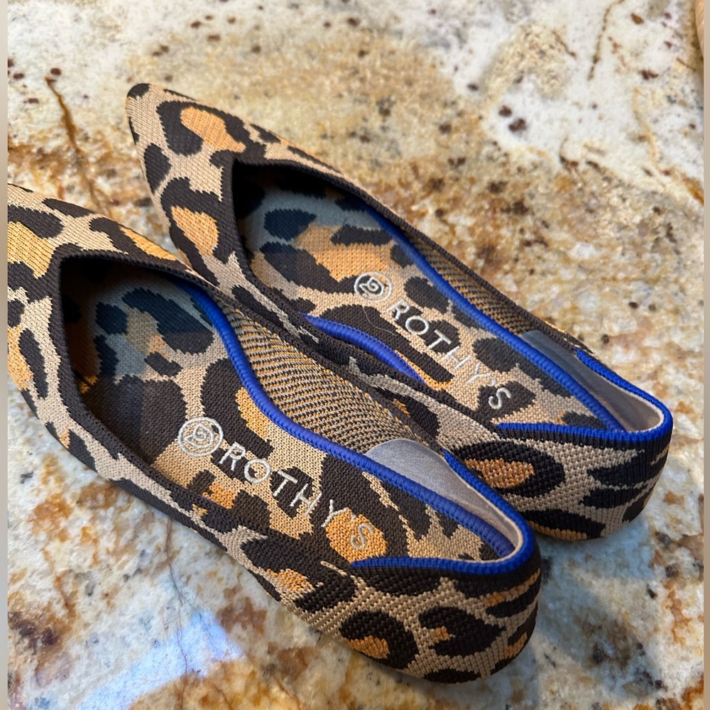 NWT Rothy’s The Point Leopard Flat 7 (but fit like a 6) read below